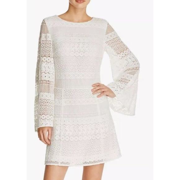 NWT Rebecca Minkoff Women’s White Lace 100% Cotton Grin Dress Size 2 Ope…